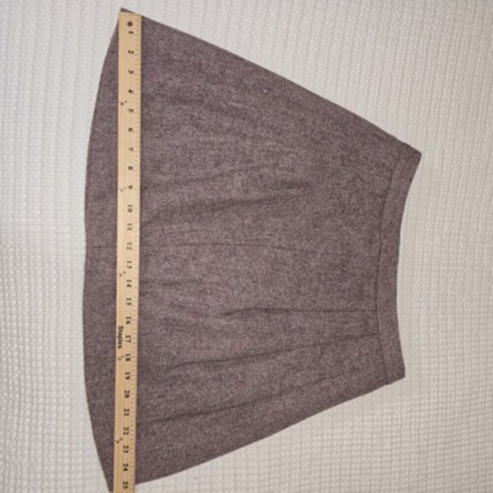 GAP 100% Wool Herringbone Tweed Pleated Mini Skirt Lined Purple Brown Women’s... - Picture 9 of 11